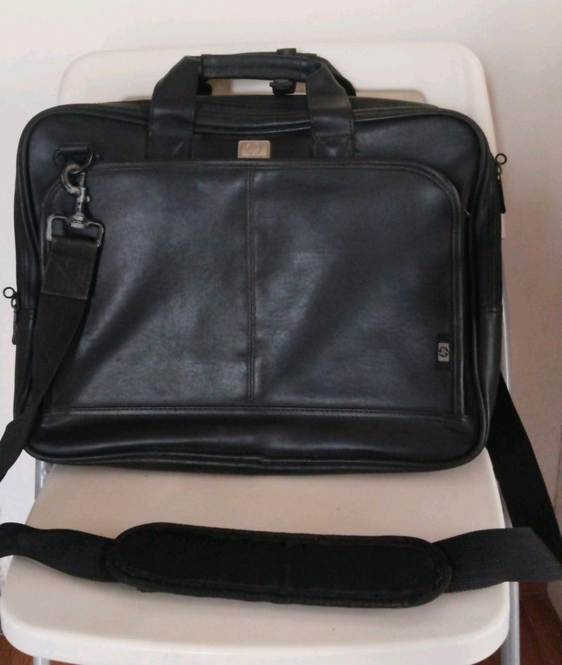 Black Leather Laptop Bag