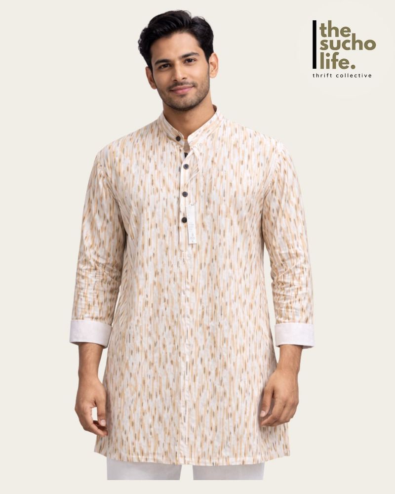 Stylish Patterned Men's Kurta | 4XL