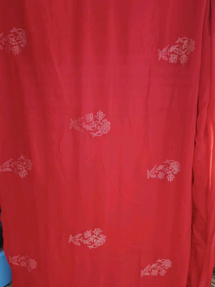 Elegant Red Floral Saree