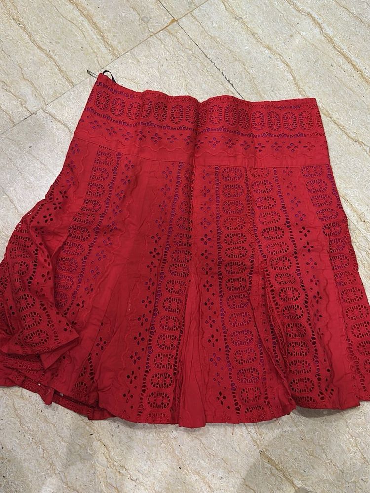 Self Design Knee Length Skirt