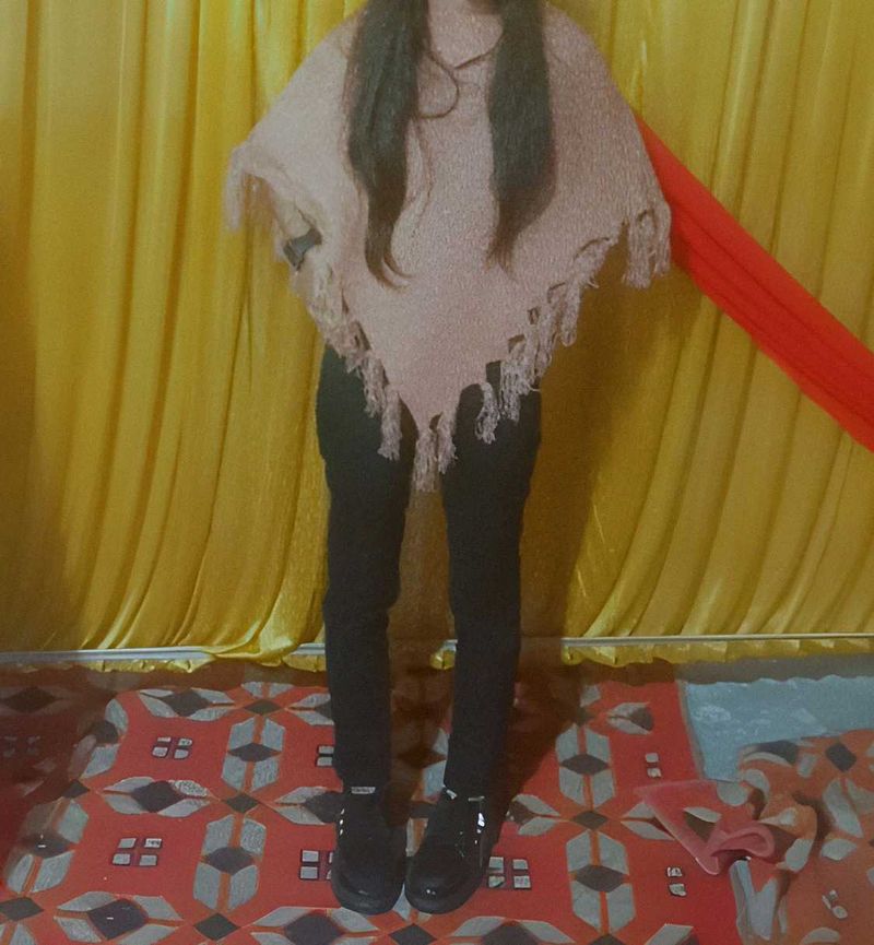 Stylish Fringed Shawl top for girls