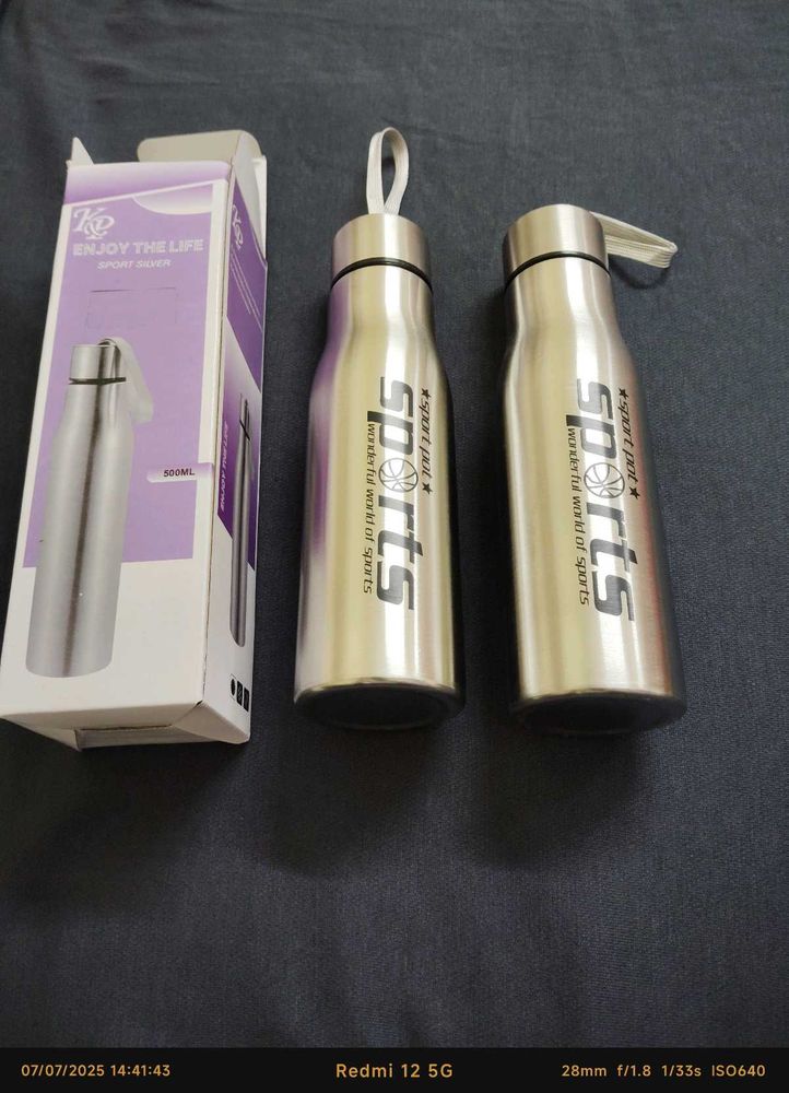 2 Steel Water Bottle -500ml Each