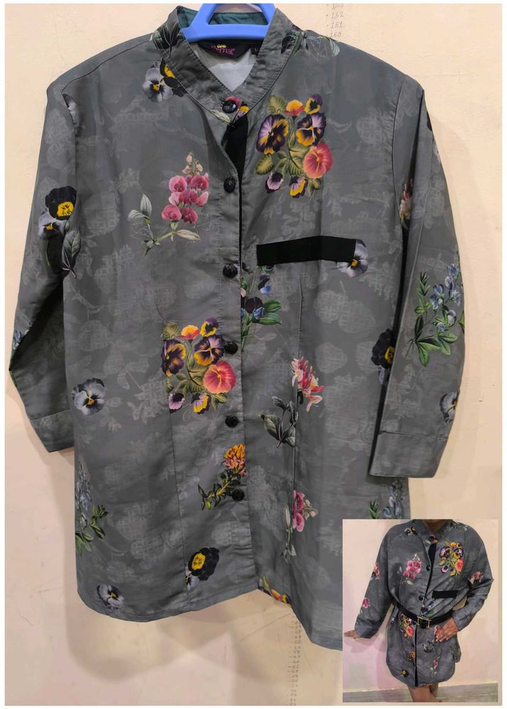 Green floral top for little girls