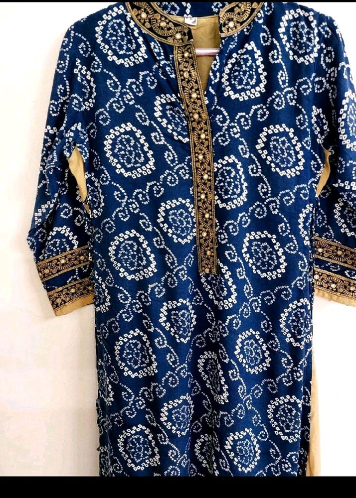 Beautiful Designer bandhani  Festive Wear Kurti.
