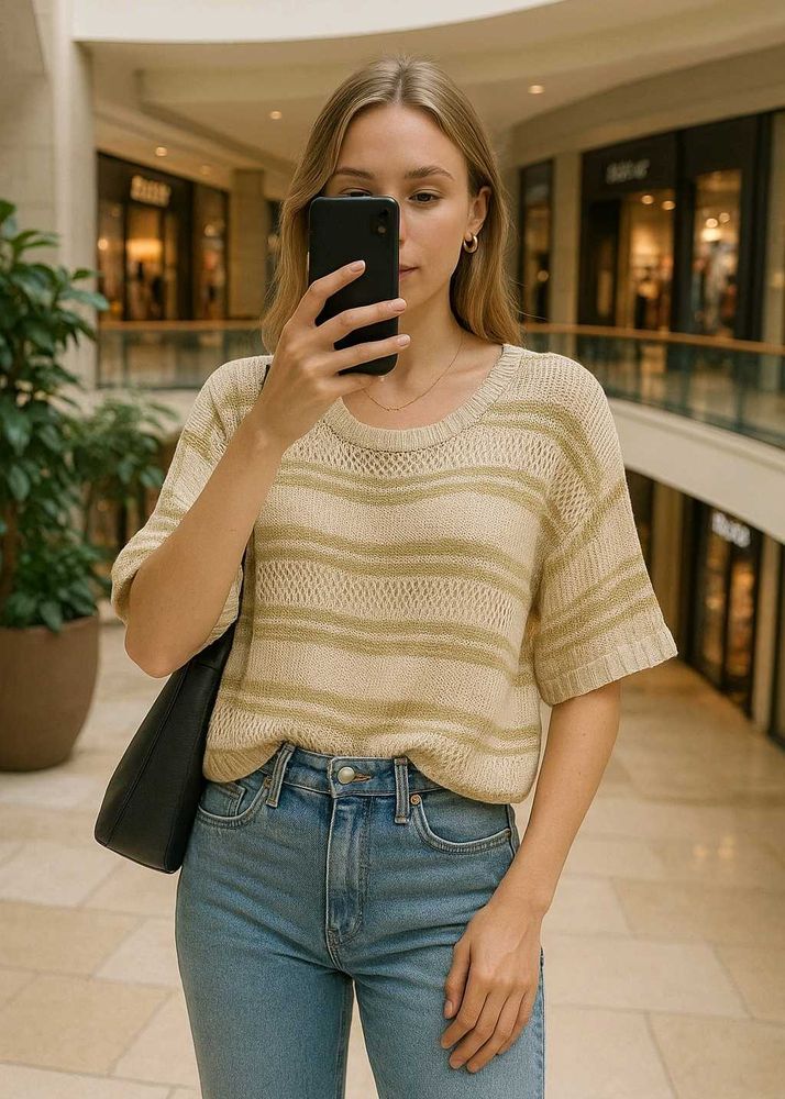 Pinterest Oversized Knitted Golden Pullover A