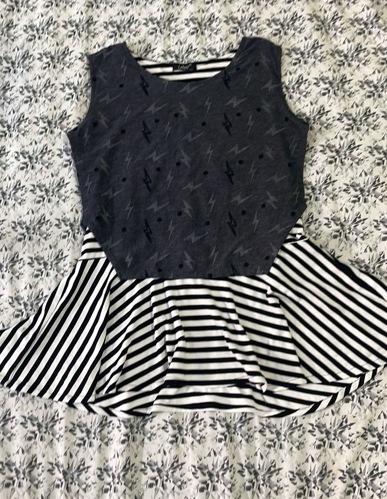 Gray Lightning Bolt Dress