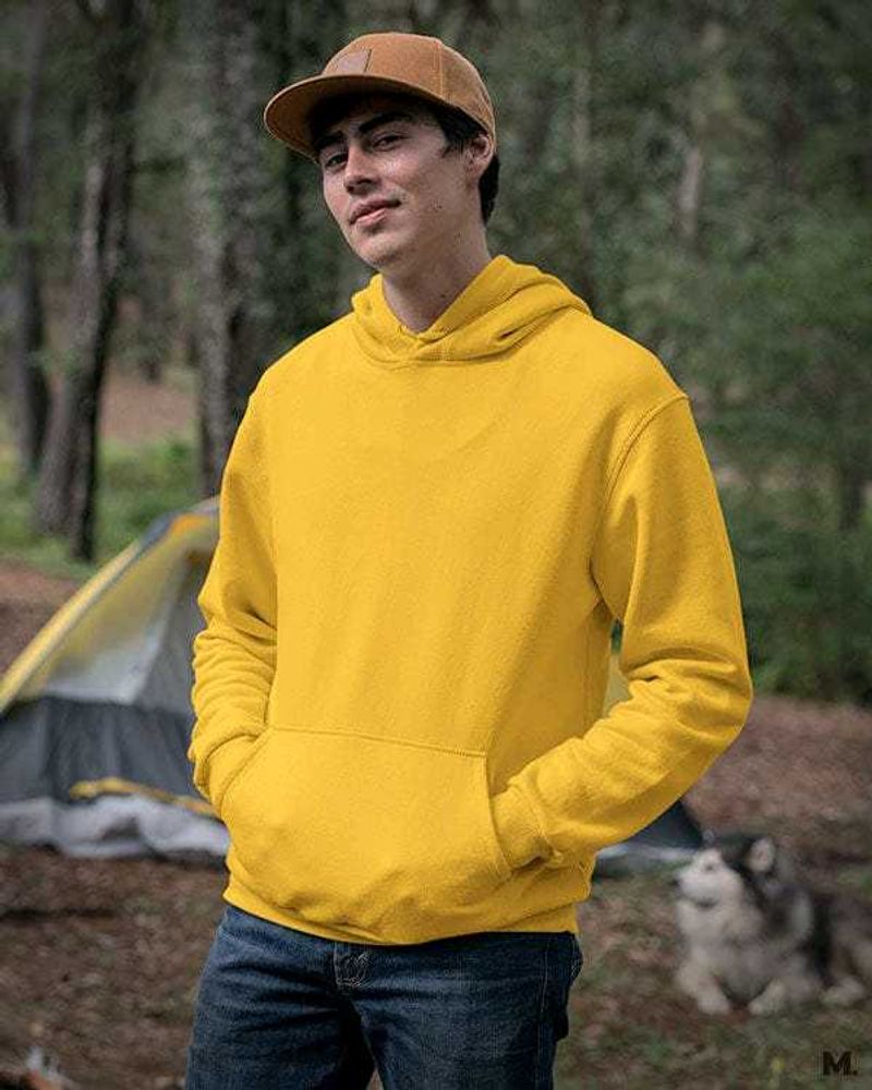 Happy rabit orignal Yellow Men&#39;s Hoodie