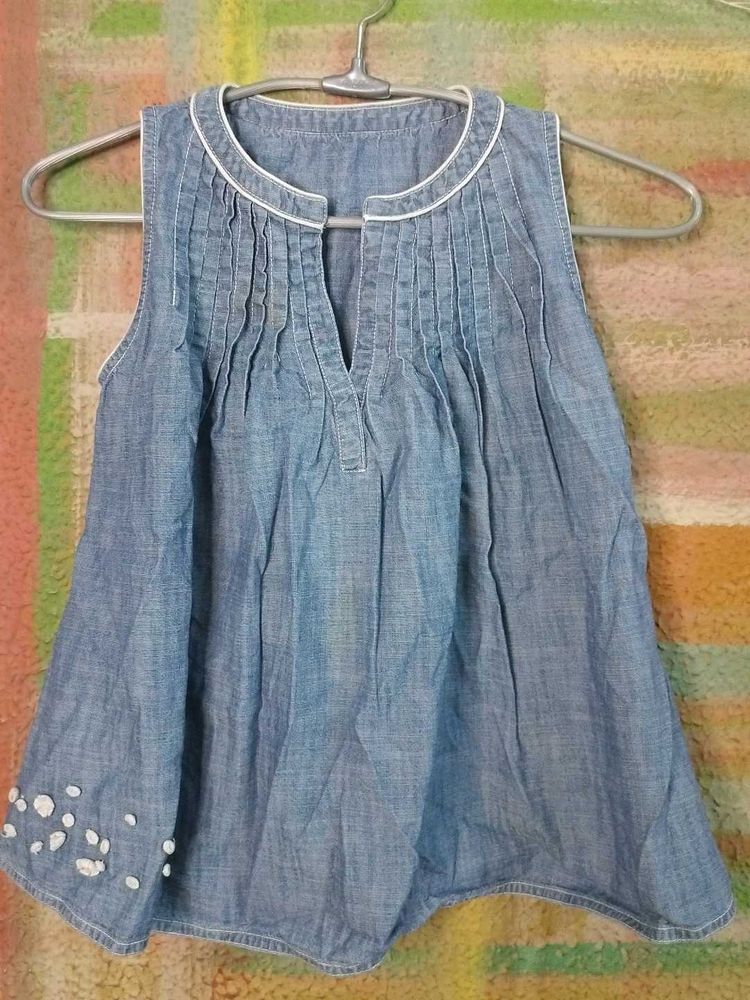Cute Denim Look Top