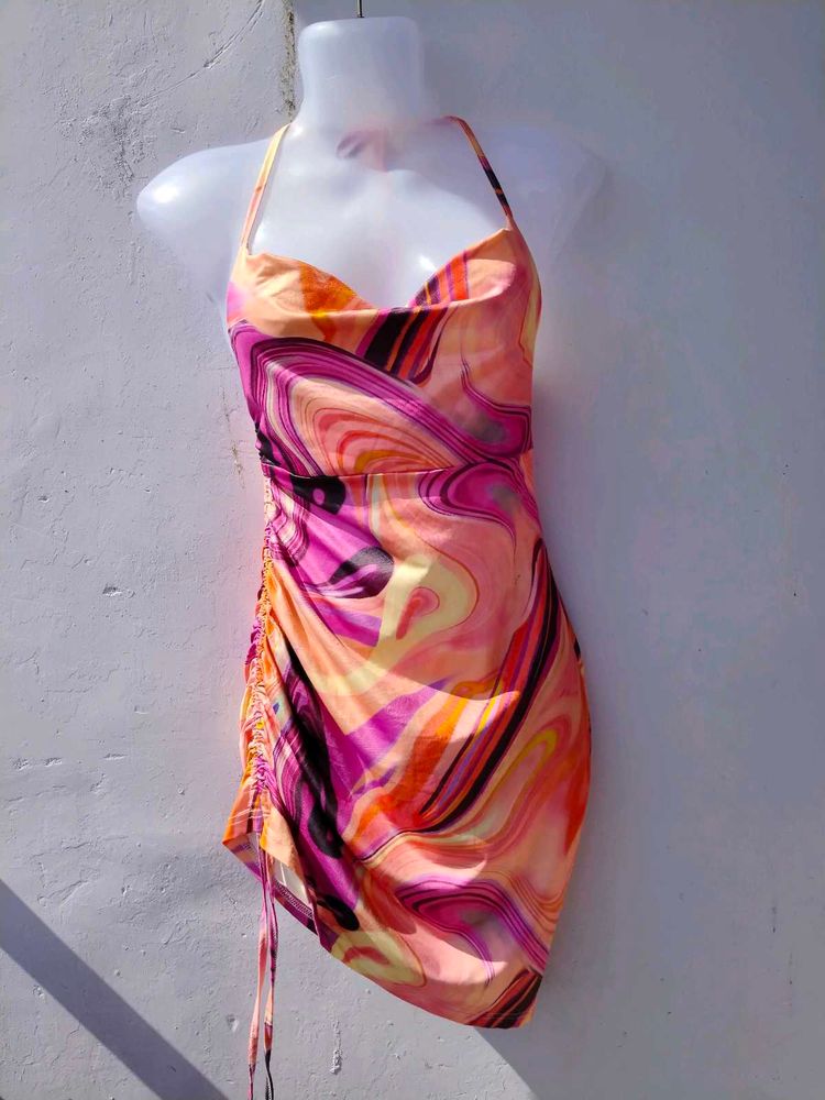 DAMN BEAUTIFUL TIE NECK BODYCON