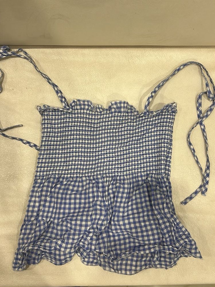 H&amp;M Gingham Crop Top