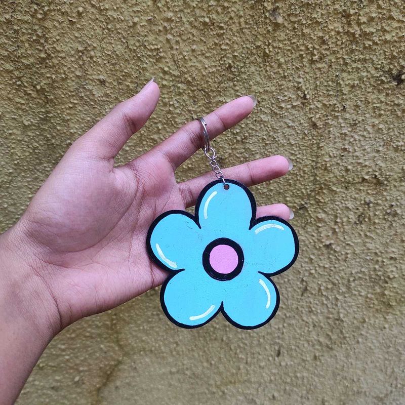 Cute Flower Keychain Handpainted