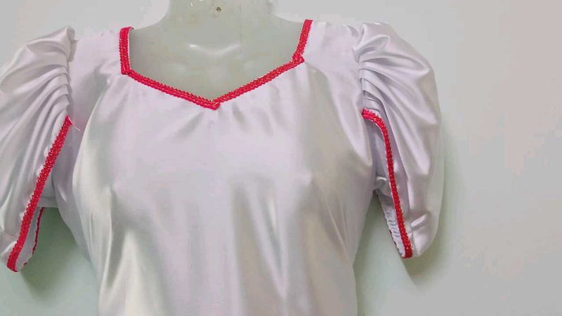 White Satin Dhoti Suit