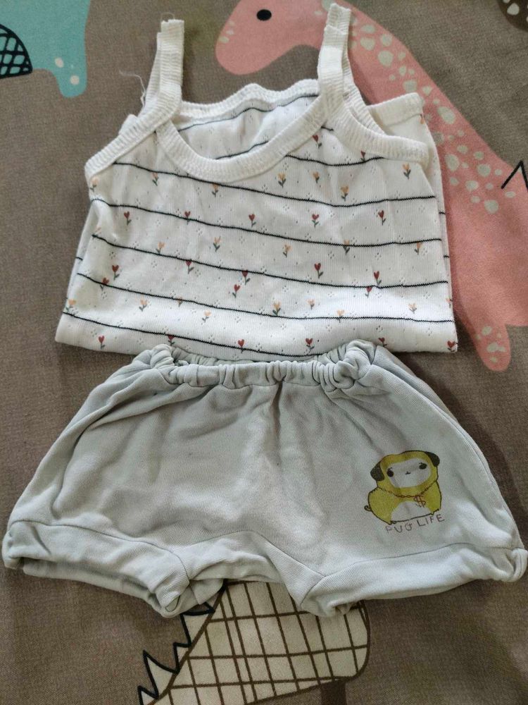 Cute Baby Tank Top &amp; Pug Shorts Set