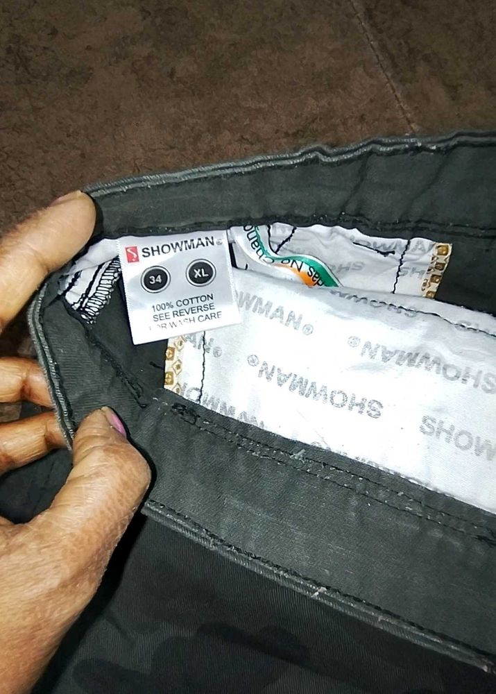 Showman Olive Green Cotton shorts