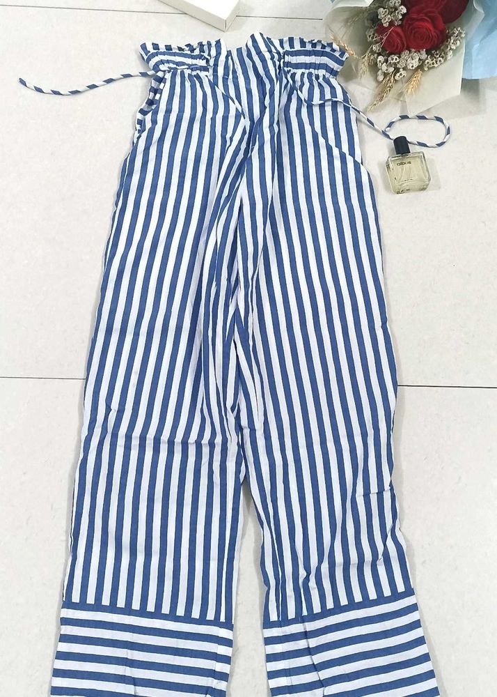 White And Blue Pinterest Long Pants With Pockets ❤