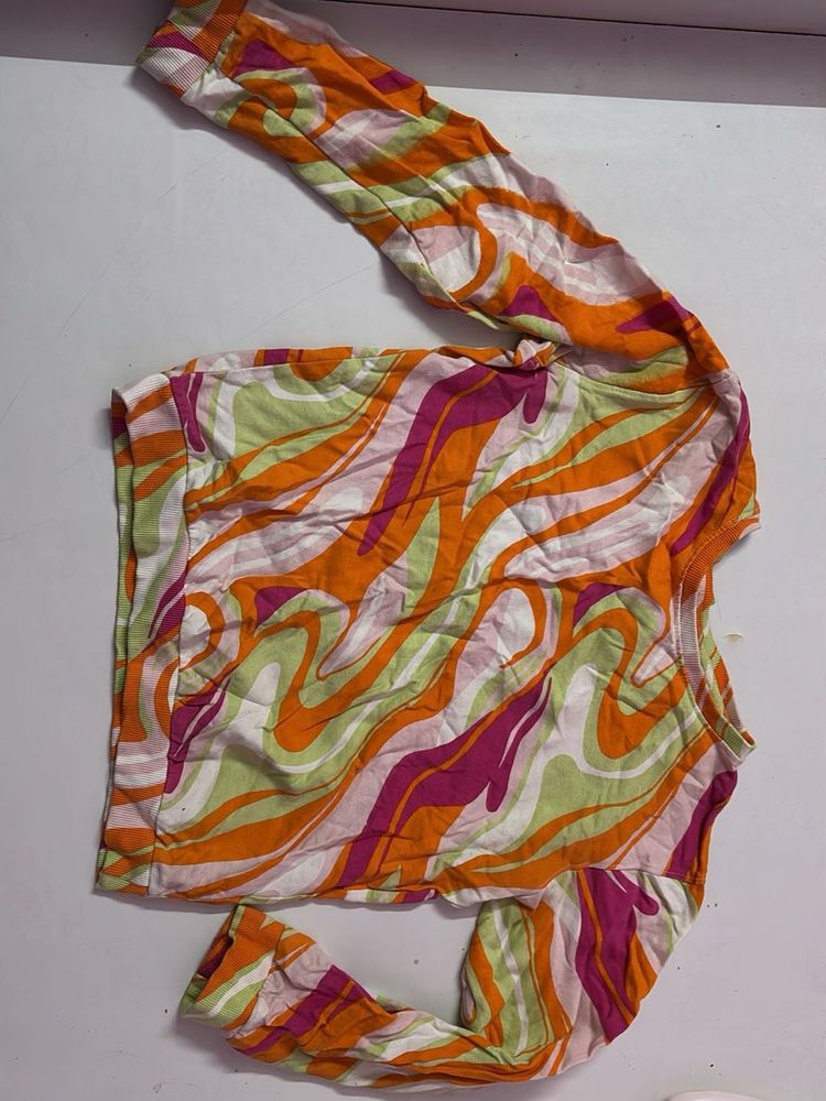 Funky Patterned Long Sleeve Top