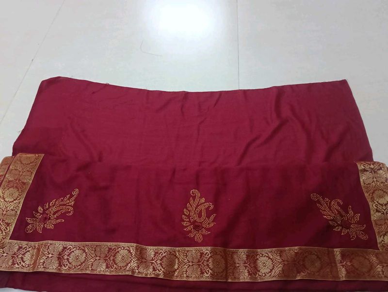 Elegant Maroon Saree