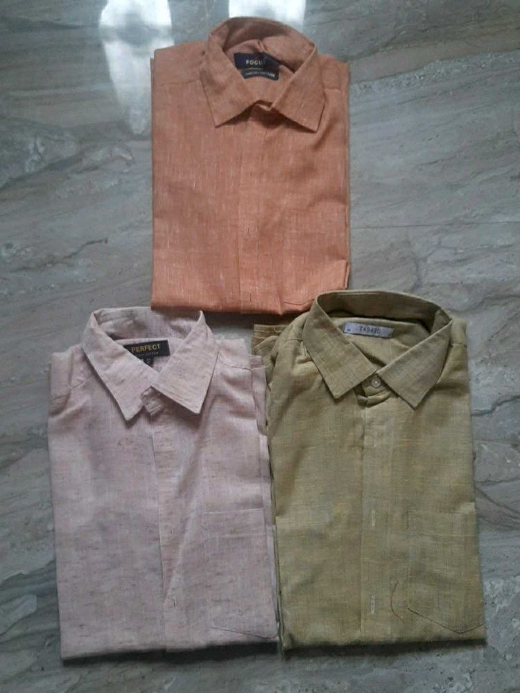 Solid Men Shirt Combo Set