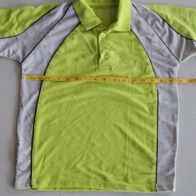 Lime Green &amp; Gray Polo  T Shirt