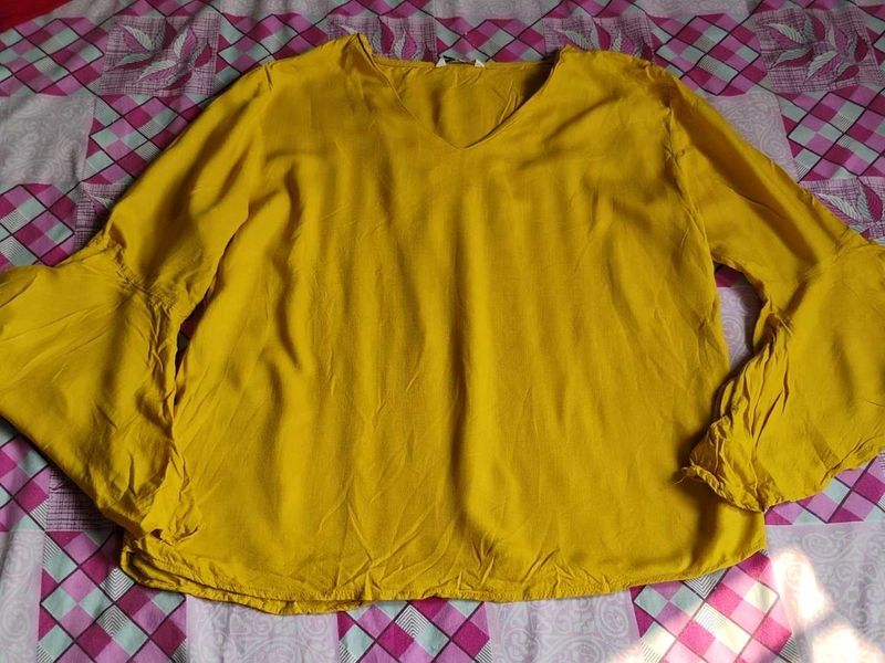 Yellow Bell Sleeve Top