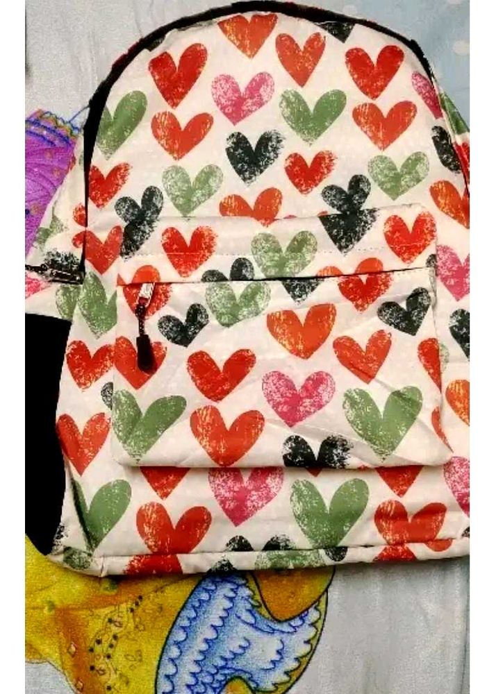 Heart Print Backpack