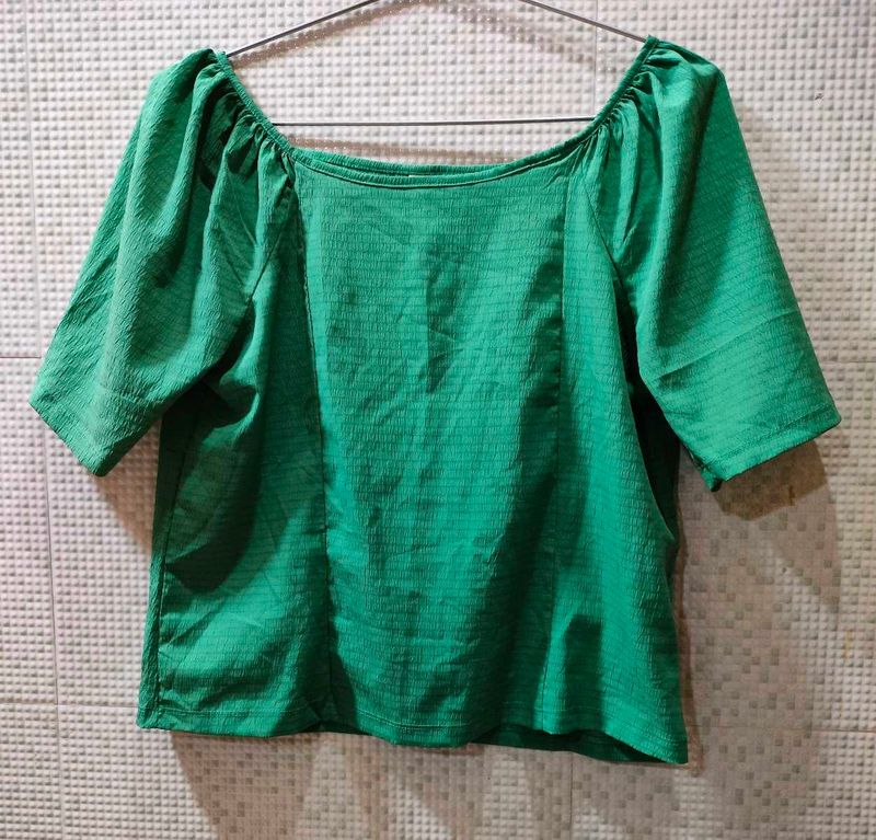 regular puff sleeve crop top