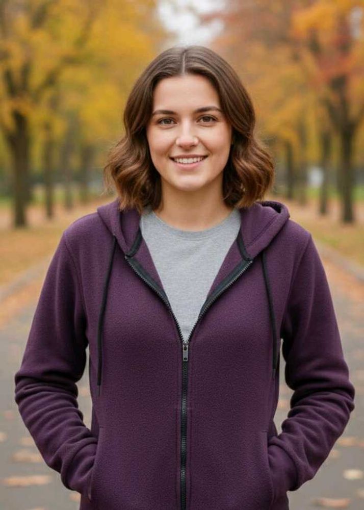 Purple Fleece Zip-Up Hoodie