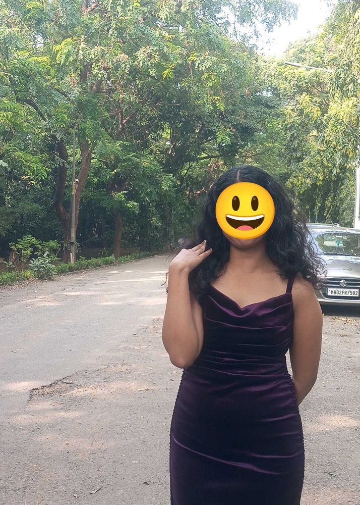 Elegant Purple Velvet Dress