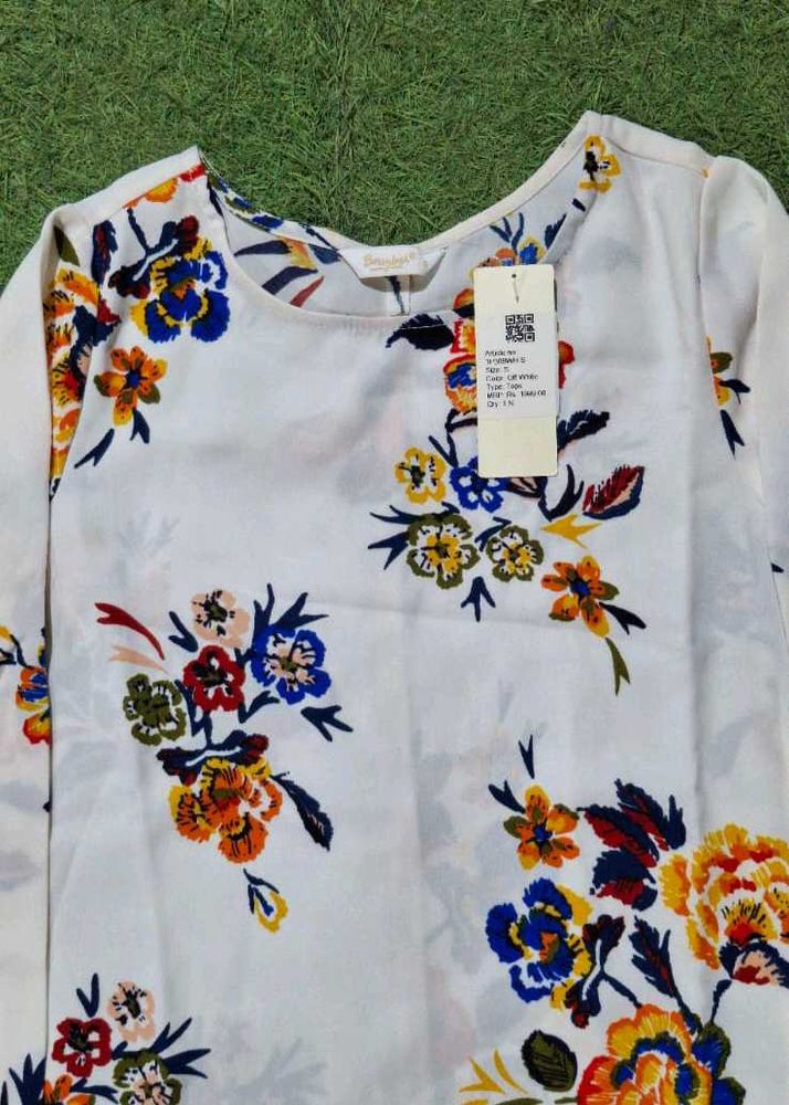 Floral Print Blouse With Tag