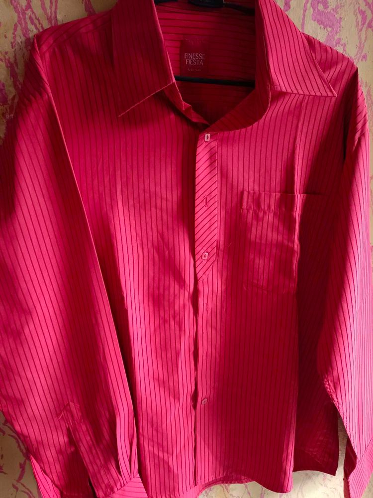 Tomato Red Shirt Maroon Stripes