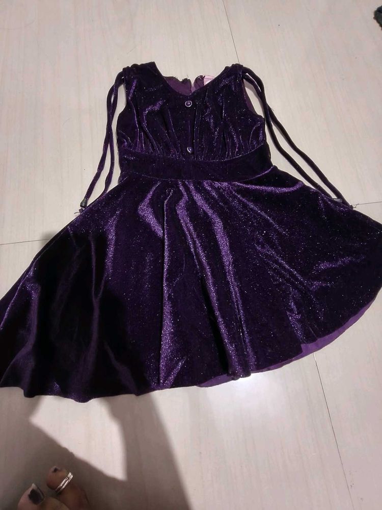 Cute Purple Velvet Dress