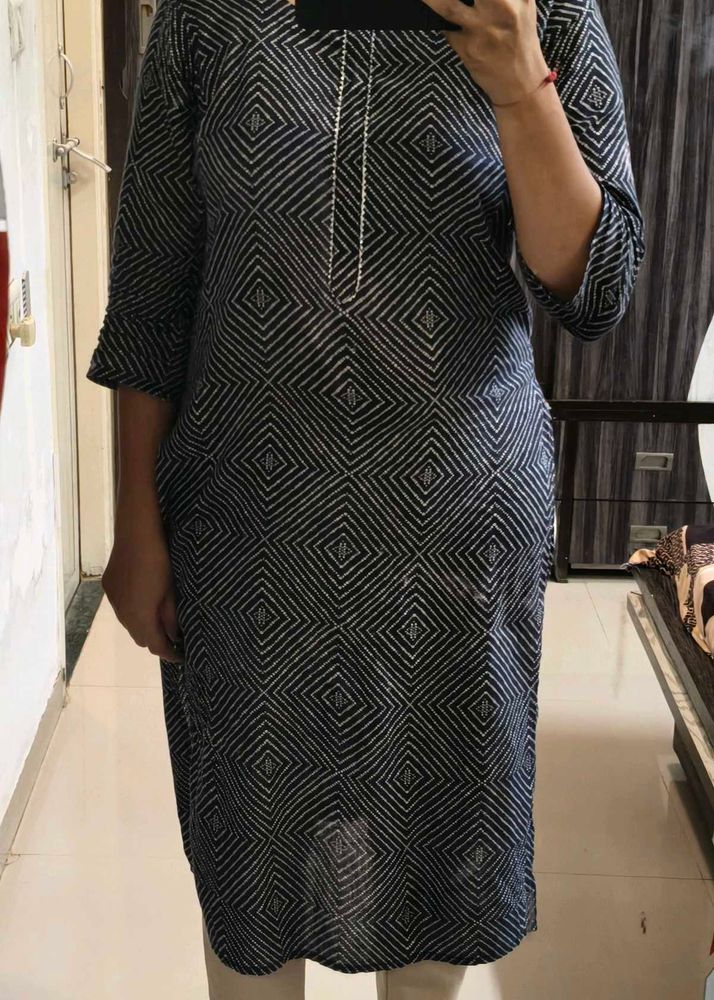 Pre-Loved Blue And White A-cut Kurti