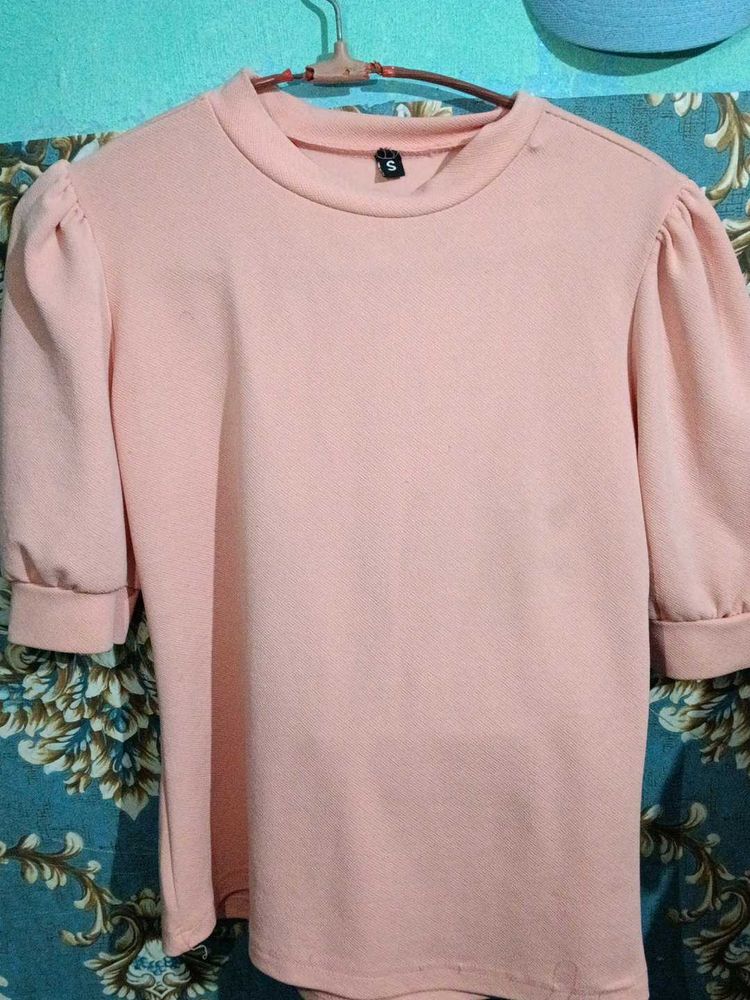 Blush Pink Puff Sleeve Top