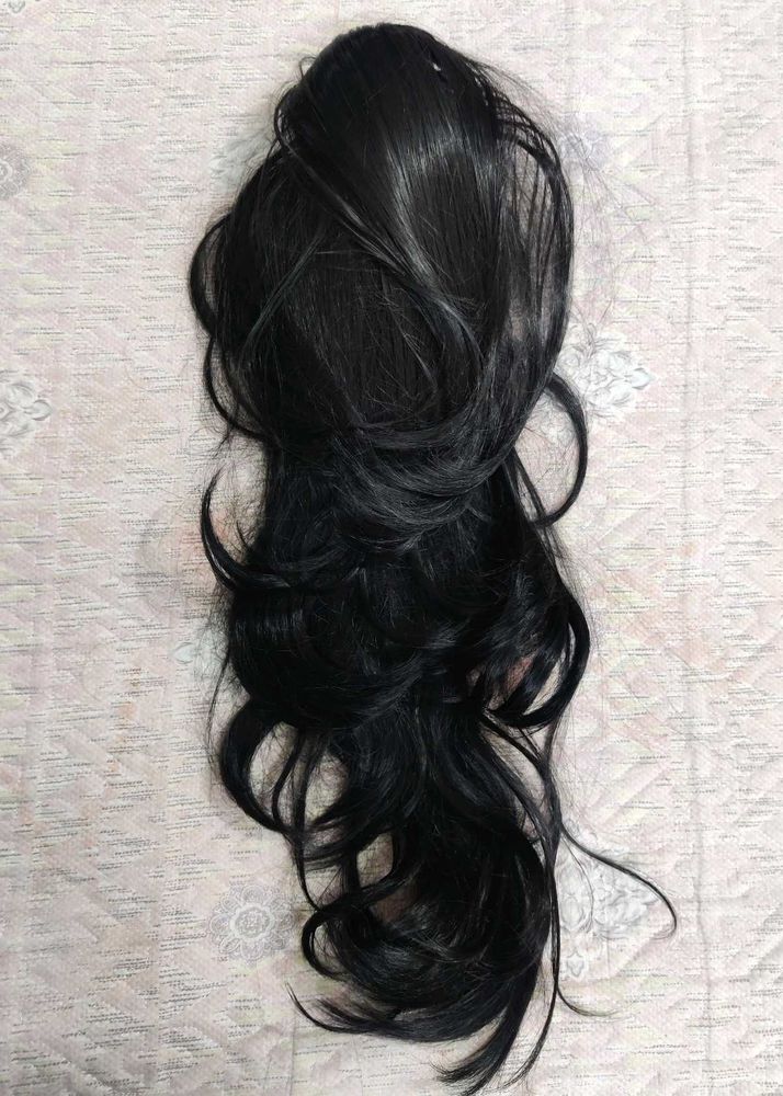 Black Curly Ponytail Extension,Only 1 time Used☺️