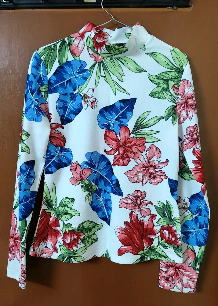 Floral Mock Neck Top