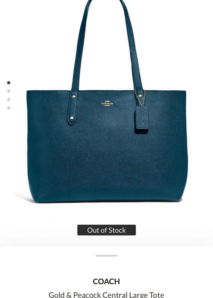 Orignal Coach Central Large Tote - Peacock