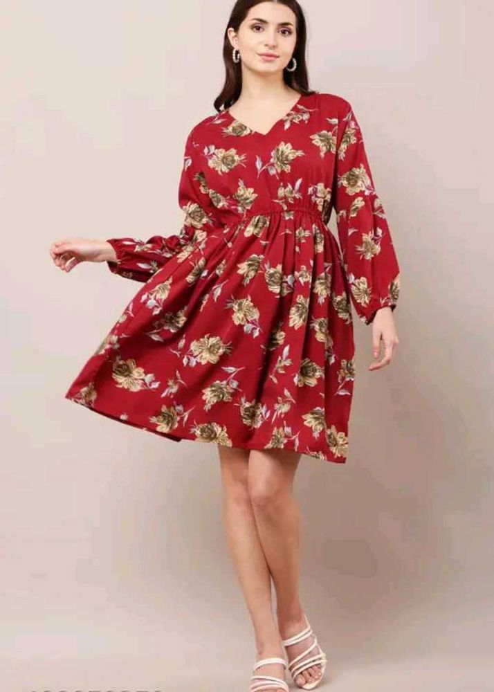 Floral Print Fit &amp; Flare Dress Size :- L