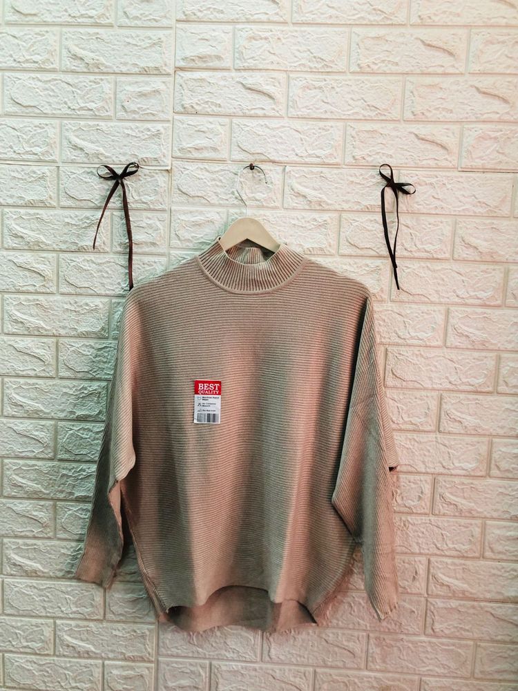 Cozy Knit Pullover Sweater Sarg type bloon top
