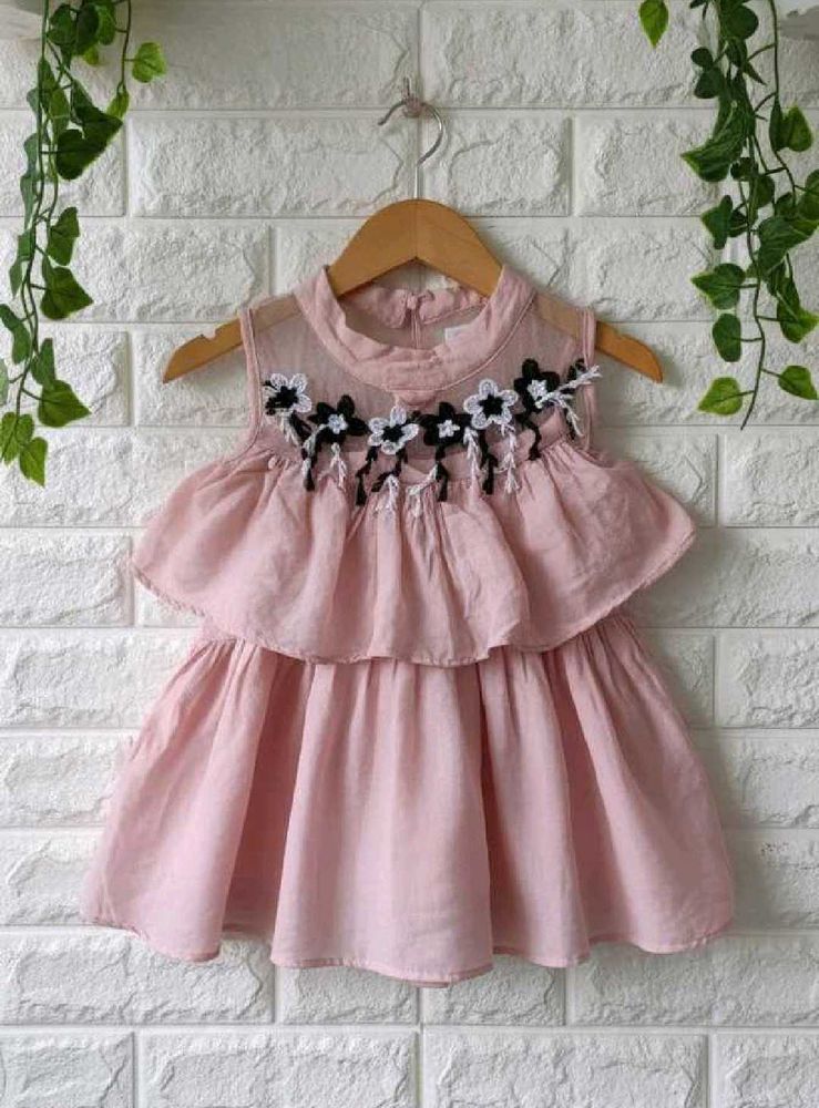 Pink Floral Layered Dress