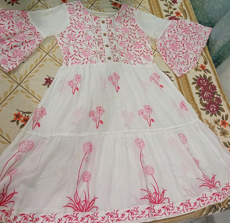 Flower Printed Frock. Size - L