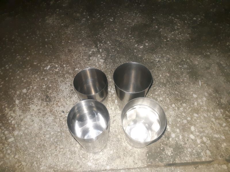 Four Steel Glasses At Very good Condition