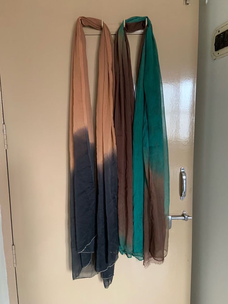 Combo Of Two Dual Color Chiffon Dupattas