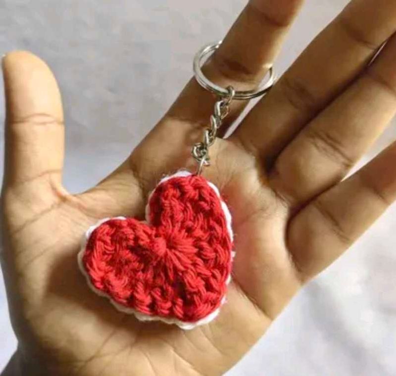 Heart Crochet Keychain