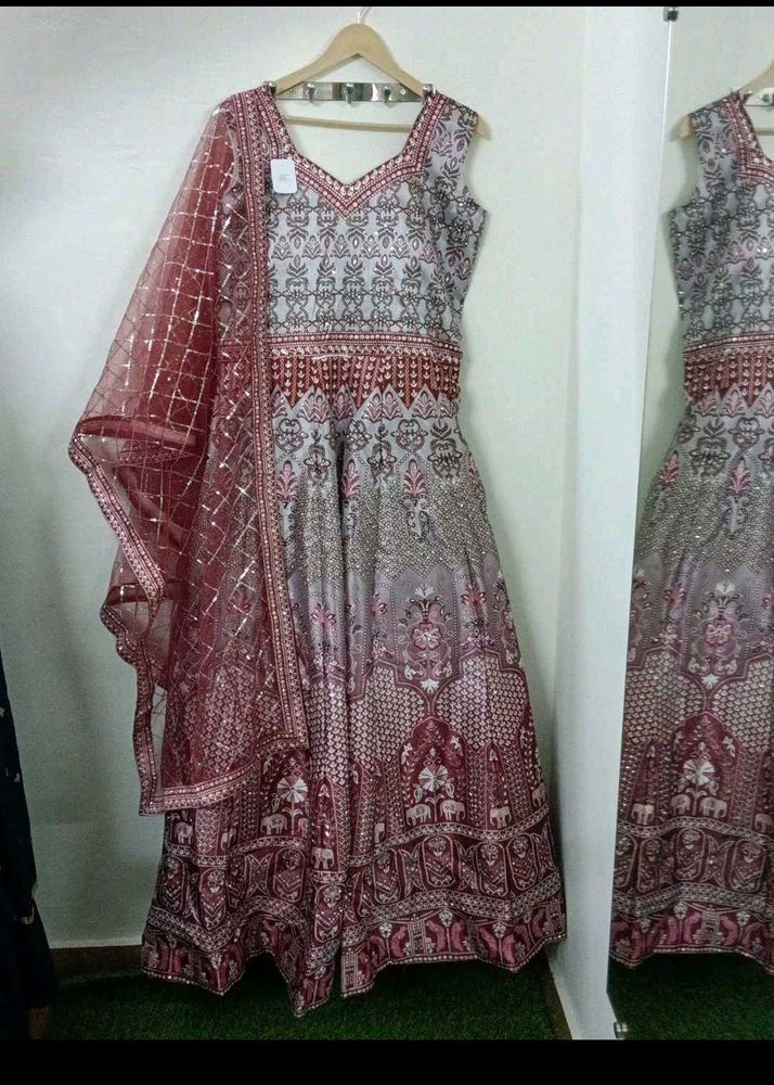 SILK WEDDING GOWN WITH DUPATTA
