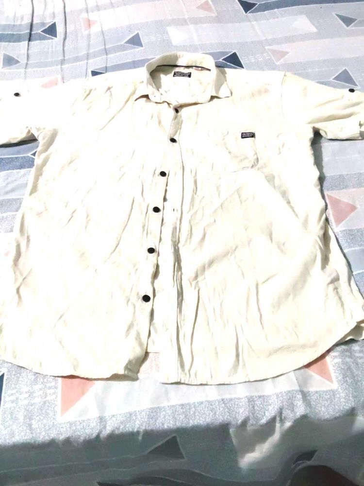 Cream Button-Down Shirt