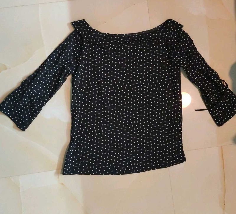 Polka Dot Off-Shoulder Top