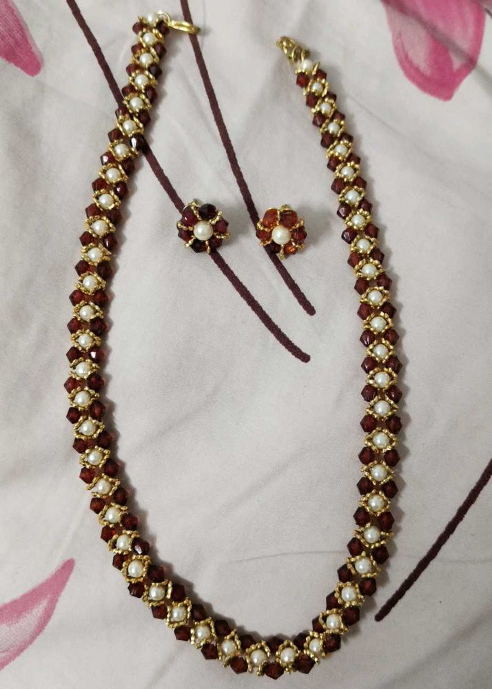 Elegant Beaded Necklace &amp; Earring Set