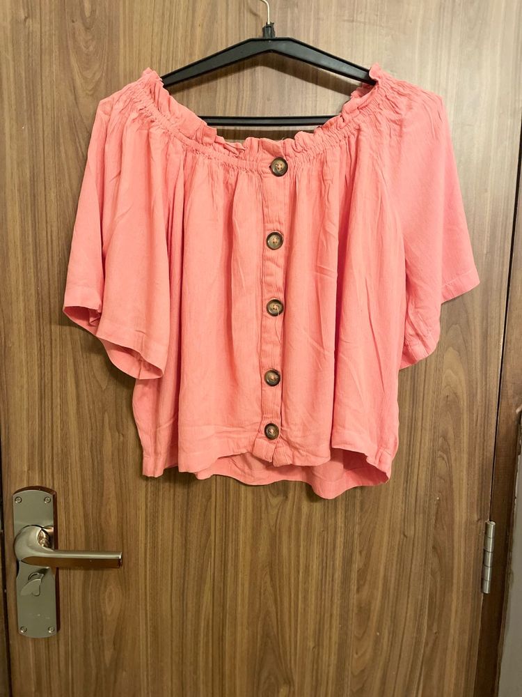Coral Off Shoulder Top-XL🎀