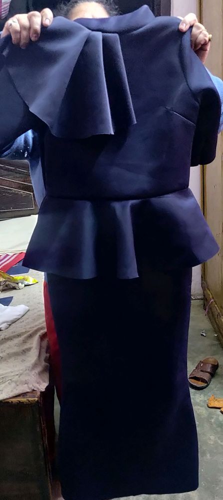 Royal blue peplum dress