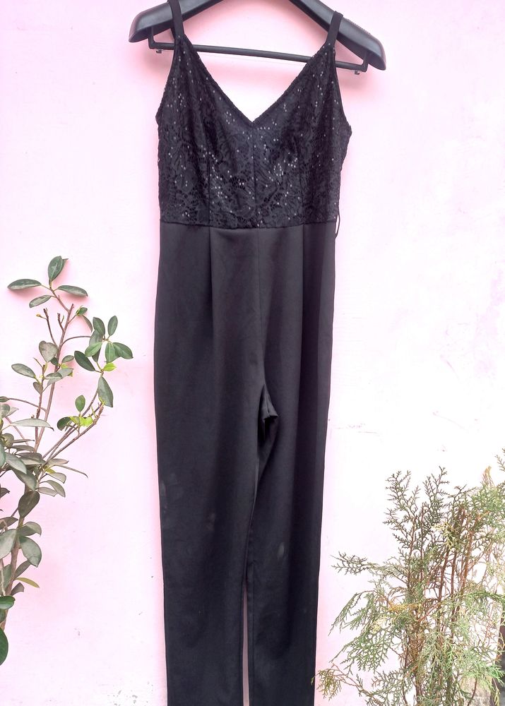 Black Lace Top Jumpsuit